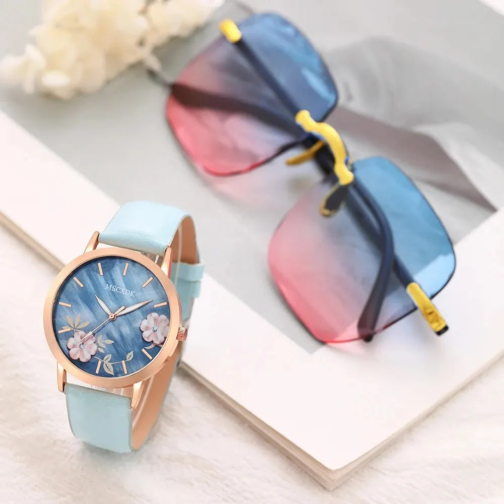 Women’s Floral Watch and Sunglasses