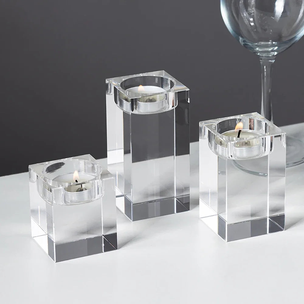 Modern Crystal Glass Candle Holders